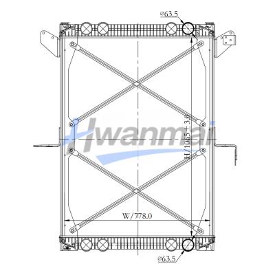 Freightliner Century FLD120 Columbia M2 2004 to 200 FRE47 A0519870002 A0519870003 American Truck Radiator Series 